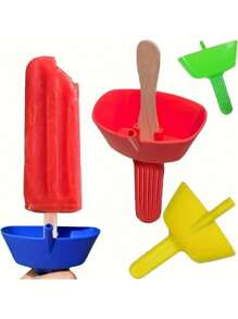 4 piezas de soportes para paletas de hielo de colores aleatorios, soporte conveniente para helados de paleta, de plástico libre de plomo