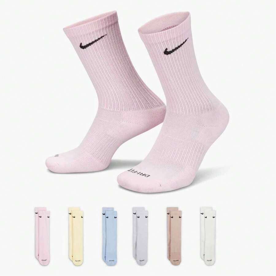 Everyday Plus Cushioned Training Crew Socks (6 Pack) - Men's Dri-Fit EverydayPlus Cushioned | Cotton - Pastel - View 1