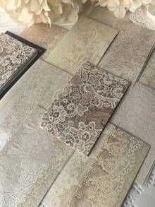 50pcs/Pack Vintage Soft Lace Pattern Decorative Background Papers, Scrapbooking DIY - Multicolor - View 4