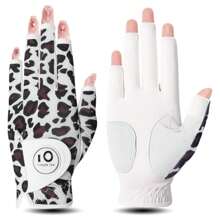 FINGER TEN Guante de golf para mujer con marcador de bola, para mano izquierda o derecha, empaque impreso. Guantes de golf para mujer, agarre en todo tipo de clima, transpirables y suaves, tallas pequeña, mediana, grande y extra grande