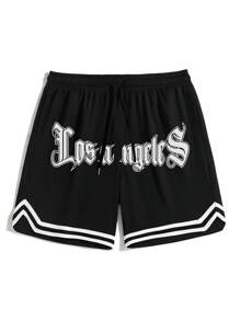 Nuevos shorts deportivos de verano para hombres, casuales, para entrenamiento, tipo jersey, con estampado de estilo novio, ropa de gimnasio para hombres, con cordón en la cintura, shorts de baloncesto, pantalones deportivos ligeros y elásticos perfectos para baloncesto, béisbol, entrenamiento, carreras, fitness, actividades al aire libre