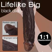 Opciones de 2 colores Realista Dildo grande, Dildo grande y grueso con textura similar a la piel y ventosa fuerte para uso manos libres, Dildo de silicona realista para estimulación vaginal y anal del sexo adulto