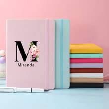 Custom Floral Initials Notebook With Name Personalization - Perfect Graduation Gift For Students And Teachers - Stylish Band Closure, UV Printed Letters, Multiple Color Options - Unique Keepsake For Graduation Season, Ideal For Classmates And Educators,Multi-Functional,Ornamental,Reusable,Modern,Colorful,Cute,Vintage,Cartoon,Kawaii,Custom,Personalized,Unique,Customized,Workers,Clients,Students,For Business/Work/Office,For School,School Supplies,Back To School,School Supplies,Back To School,For Office,For School,For Classroom,For Teacher Gifts,For University,For Colleague,For Dorm Rooms,For Teacher,For Boys And Girls,For Teenagers,Junior High School Students,Middle School Students,High School Senior High School Students,College Students,University Students,Freshman,Sophomore,Underclassmen,Customized Notebooks,Easy Comfort,Christmas Gift Supplies