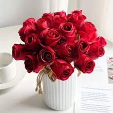 12 pièces Real Touch, bouquet de roses artificielles, convient pour la décoration de mariage, de maison et de table, idéal pour le bouquet de mariée, l'arrangement de salon et le festival, embellissement de décoration intérieure | Décoration de haie fleurie | Roses artificielles réalistes, fleurs artificielles d'extérieur 12 tiges de fleurs artificielles adaptées à la décoration de la maison, bouquet de roses artificielles réalistes, hôtel, décoration de table à la maison, arrangement de mariage, bouquet de mariée, cadeau de Saint-Valentin, fête des mères.