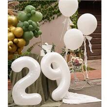 40 Inch Gold Letter&Number Balloons,32 Inch White Number Balloons,Party Ballon Large Letter Balloon Aluminum Foil For Birthday Wedding Anniversary Party Decorations - Multicolor - View 5