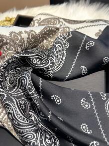 1pc Paisley Print Silk-Like 27.5 Inch Square Scarf, Multi-Purpose Bandana Neckerchief For Men, Sunscreen & Decoration