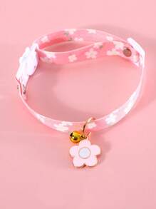1pc Cute Flower Pendant Ditsy Floral Pet Collar, Suitable For Indoor & Outdoor Small/Medium Cat Dog Accessories