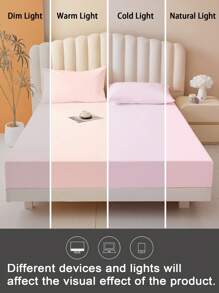 1pc Solid Color Waterproof Fitted Sheet ,Bed Sheet Set Skin-Friendly Mattress Cover, Soft And Comfortable Bed Sheet For Bed ,Mattress Protector, Bedspread For Bedroom, Mattress Cover For Comfortable Sleep, Suitable For All Season