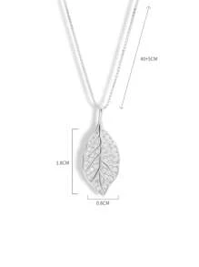 1 pieza Collar con colgante de hoja de plata de ley 925, collar de cadena delicado con diseño único estilo Mori minimalista, regalo para mujeres