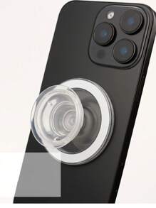 1pc Powerful Magnetic Inflatable Phone Stand, Ultra-Thin Portable Slouchy Retractable Transparent Magnetic Phone Holder