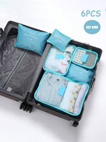 6 Stück Set in kleiner Größe, buchstabenförmige wasserdichte Reise-Aufbewahrungstaschen, Reise-Aufbewahrungstaschensätze, Packtaschen-Set, Reisegepäckorganizer, Koffer-Aufbewahrungstaschen Reisezubehör, vielseitig einsetzbare, leichte Aufbewahrungstaschen, staubdichter Reisetasche, Reise-Aufbewahrungstaschen multi-funktionale Kleidersortierungspakete, Reise-Packkompressionstaschen, für Zuhause und Reisen