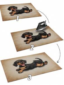 1pc Vintage Style Cute Dog Printed Doormat, Ultra-Thin Non-Slip Indoor Entrance Floor Mat, Welcome Rug, Bathroom Bedroom Mat, Garden Carpet, Home Decor Gift, Washable & Irronable