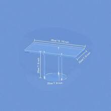 1pc Acrylic Transparent Cake Stand Display Set, Acrylic Dessert Table Showcase, Suitable For Birthday, Wedding, Baby Shower Party, Square Tray - Clear - View 5