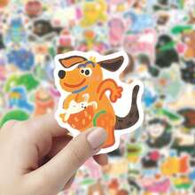 Colorful Painted Animal Stickers Cute Decoration Waterproof Stickers Handbook Mobile Phone Cartoon Cute Simple Fun - Multicolor - View 5