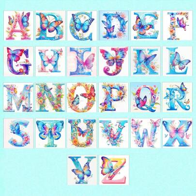 [Beginner Essential] 26 Alphabet Cross Stitch Kit (Including Frame) Handmade Embroidery DIY Supplies, 11CT Cloth 3-Strands Thread, Materials, Birthday Gift, Home Decor, Hot Selling Recommendation