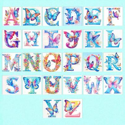 [Beginner Essential] 26 Alphabet Cross Stitch Kit (Including Frame) Handmade Embroidery DIY Supplies, 11CT Cloth 3-Strands Thread, Materials, Birthday Gift, Home Decor, Hot Selling Recommendation