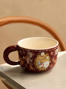 1 pieza Taza de cerámica vintage con diseño de gato, linda taza decorativa de café para uso doméstico, agua, leche, avena, té, jugo, desayuno, adecuada para cafetería, hogar, restaurante, fiesta, regalo de vuelta a la escuela