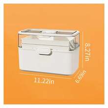 3-Tier Portable Medicine Storage Box, Medical Organizer With Removable Small Medicine Box, Dustproof & Moisture-Proof, Family Size With Transparent Visual Design, Suitable For Home&Travel Use White - Multicolor - View 4