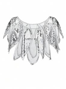 D EXCEED 1PC 女式盖茨比 1920 年代披肩亮片晚礼服披肩新娘披肩披肩短上衣派对婚礼万圣节角色扮演舞会