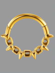 1PC Stainless Steel 16G Symmetric Geometry HingedSegment Septum Ring Simple Cone Hollow Heart Series Connection Nose Lip Cartilage Helix Tragus Earring For Unisex Daily Life - Multicolor - View 13