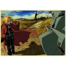 1 peça pôster de arte de parede pôster de anime Steel Alchemist decoração para casa pôster de parede de sala pintura retrô e impressão arte bar café, sem moldura/emoldurado