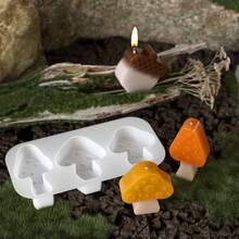 1pc Cartoon Mushroom Silicone Mold Pine Cone DIY Scented Candle Handmade Soap Plaster Home Tabletop Creative Decor - Clear - View 2