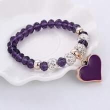 1pc Women Beaded Heart Shaped Bracelet, Simple & Practical Multi-Functional - View 5