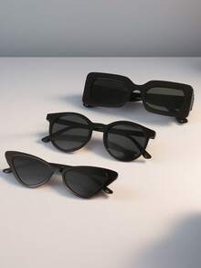 一套 3 副时尚、多功能的黑色青少年高端眼镜。 - 彩色 - 查看 2