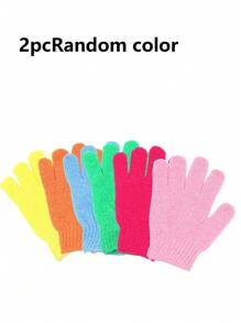 Guantes exfoliantes de ducha, guantes exfoliantes de doble cara, guantes exfoliantes de ducha, guantes para frotar el Body, herramienta de limpieza corporal exfoliante, toalla de baño larga con tira elástica para el dorso, de nailon reforzado, toalla de baño exfoliante doméstica para un fuerte frotado de espalda