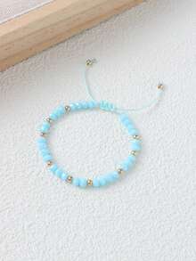 1 buc brățară de prietenie cu mărgele colorate, albastre și portocalii, cristale boeme, accesoriu de zi cu zi unisex, brățară/brățară reglabilă, cadou de bijuterii pentru femei