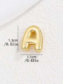 1pc Fashion Creative Glossy Copper A-Z English Initials Perforated Pendant Stainless Steel Bead Chain Multi-Layer Necklace, Women's Daily Casual Wear Personalized Multi-Layer Necklace Collarbone Chain