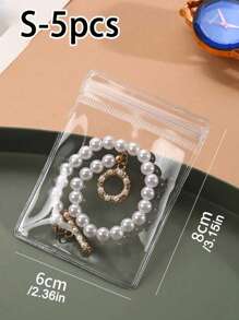 50pcs 30pcs 5pcs Jewelry Storage Bags, Jewelry Pouches, Small Jewelry Clear Bags, Gifts, Small Accessories, Earrings, Anti-Rust Premium Jewelry Storage Bags - Compact Transparent, Suitable For Necklaces, Bracelets And Rings - Portable And Space-Saving Zippered Jewelry Display Bags - PVC Ziplock Bags For Rings, Earrings And Small Accessories, Compact And Convenient Jewelry Storage Bags For Women Storage Organizer Travel Essentials Back To School Dormitory Storage