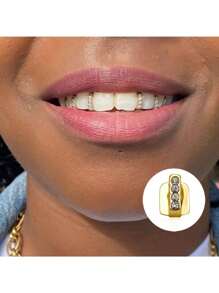 1-3pcs Teeth Grillz Diamond Hip Hop Silver Gold Plated Grillz Tooth Jewelry Kit Crystal Decoration Teeth Shiny Caps