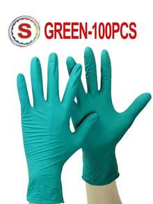 一次性丁腈手套，耐用家用清洁手套，适用于厨房、浴室、清洁、纹身、美容、染发、宠物、沙龙、清洁用品、家用工具 - 綠色 - 查看 27