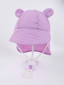 1 pezzo Cappellino per bambini con design carino a orecchie, colore uni, a secco rapido, adatto per attività all'aperto estive, parco, spiaggia, piscina, con protezione UV