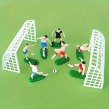 9CS Soccer Cake Topper Soccer Cupcake Topper Soccer Team Player Goalie Plastic Ball Star Goal Trophy Decorations For Soccer Themed Party Birthday Party Men Decorations