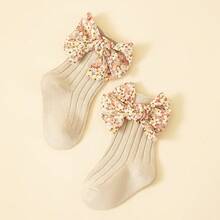3-Piece Set: Children's Princess Bowknot Hair Accessories And Socks, Suitable For 1-12 Years Old Kids - Apricot - View 11