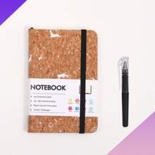 New A6 Wood Grain Binding Notebook With Elastic Band, Hard Cover Suitable For Students And Office Workers, Ideal Office Stationery And Supplies Notebook, Suitable For Note-Taking And Organization.