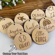 Personalized Luggage Tag, Diaper Bag Labels, Backpack Name Keychains, Wooden Name Plates, Backpack Keychains, School Labels - Multicolor - View 11