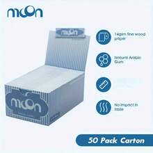 moon. 1/2盒，50册/1盒，透明超薄米卷烟纸，天然阿拉伯胶，燃烧缓慢，家用小工具，节日礼物，生日礼物，送给朋友的礼物