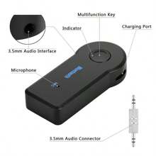 Adattatore senza fili Bluetooth 2 in 1 con jack audio da 3,5 mm, ricevitore Bluetooth 5.0 USB, kit per vivavoce auto, trasmettitore audio musicale