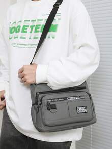 Men's Crossbody Backpack: Durable With Adjustable Strap And Casual Design For Everyday Use - 灰色 - 查看 2