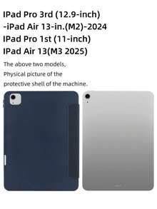 纯色右侧笔槽磁吸式睡眠兼容 iPad 保护壳，兼容 iPad Mini 6/Mini 7/9.7/10.2/10.5/Air 4/Air 5/第十代/10.9/Pro 11 英寸/Air 11(M2)/Air 13(M2)/Pro 11(M4)/Pro 13(M4) 2024 12.9 英寸/兼容 iPad Air 13(M3 2025)/兼容 iPad Air 11 英寸 (M3) 2025/兼容 iPad (A16) 11 英寸第十一代 2025 - 寶藍色 - 查看 8