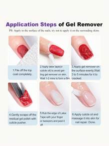 1 pieza Removedor de esmalte de gel de 15ml, elimina el esmalte de uñas en 2-5 minutos - Removedor de esmalte de gel sin irritación, profesional, para kit de uñas. Removedor de gel efectivo y rápido para esmalte de gel que se remoja.