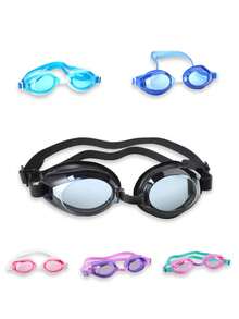 1pc High-End PC Lens Swimming Goggles With Dual Silicone Sealing Rings, Elastic Silicone Strap, Waterproof, Unisex - Black - View 4