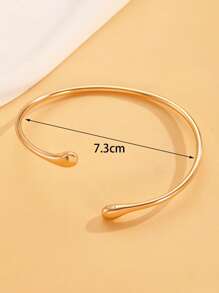 1 pieza Pulsera bangle elegante con forma de lágrima y círculo para mujer, adecuada para uso diario, fiesta, vacaciones y reuniones