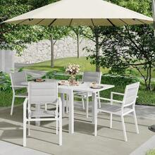 Set Of 2 Lightweight Aluminum Stackable Patio Chairs – 300lb Capacity, Textilene Fabric For Deck, Garden, Or Balcony - White - View 6