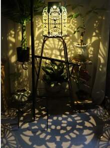 1 Stück Vintage Gusseisen Solar Beleuchtung, Outdoor LED Landschaftsbeleuchtung für Terrasse, Hof, Garten, Weg, Rasen, Straße, Party und Muttertags-Weihnachtsdekoration