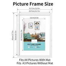 1pc 30x40cm Wood Photo Frame, A4 Classic Picture Frame, White/Black/Wood Color, Suitable For Wall Decor, Room Decor, Desktop Photo Frame, Certificate, Wedding Photo, Art Decoration, Minimalist Classic Style, Suitable For Wedding, Family, Anniversary, Holiday, Photo Decoration Gift-Giving, Birthday, A3/A4/30*40cm - Density Board Photo Frame - View 16
