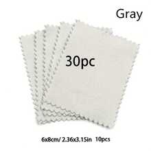 10/20/30/50片装珠宝抛光布 - 金色和银色，防氧化，适用于戒指、项链、手链、银器清洁和护理